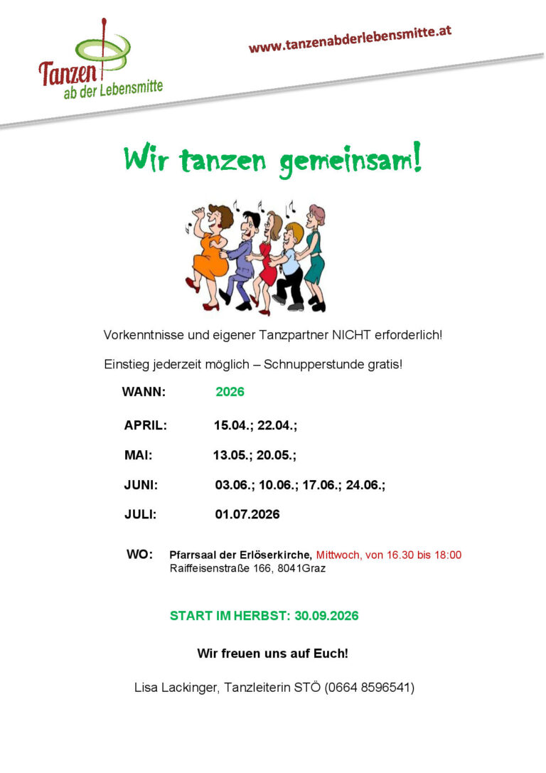 Tanz mit uns Termine 1. Halbjahr 2026