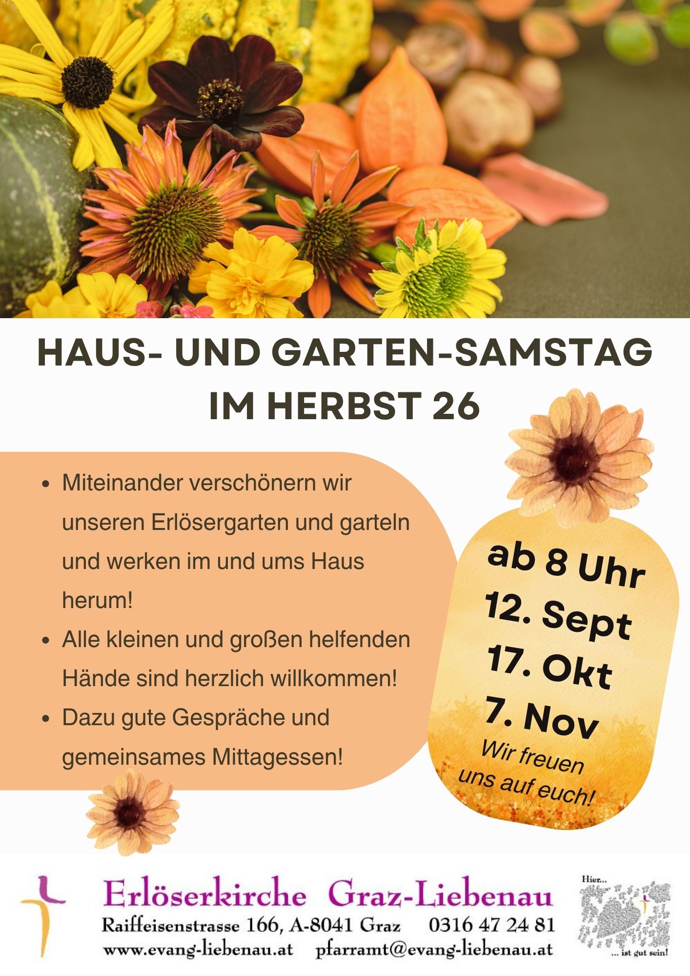 Herbst 26 Termine Haus- und Gartensamstag